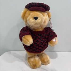Plush Bear with Burgundy Outfit